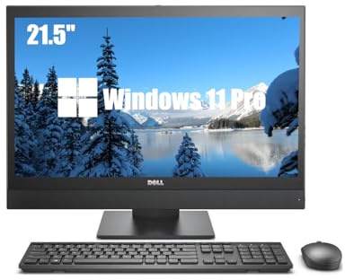 DELL Optiplex 5250 All-in-One Desktop Computer PC, Mit 21.5-Zoll-Monitor, Intel Core i5-7500, 8GB RAM, 256GB SSD, WiFi, Bluetooth, US QWERTY Tastatur, Windows 11 Pro (Generalüberholt)