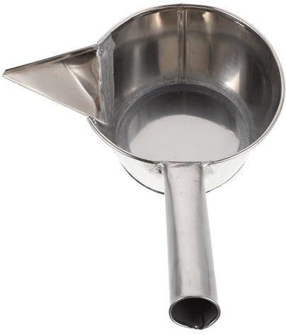 DEARMAMY Louche INOX 1l en Acier Inoxydable avec Bec Verseur, Poignée Confortable, Facile à Nettoyer, Outil à Jointoyer la Céramique pour Ateliers et Écoles