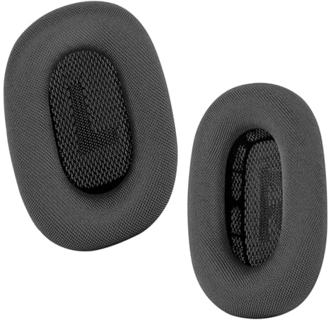 Ohrpolster for AirPods Max Kopfhörer – Mesh-Ersatzpolster, kompatibel mit Apple AirPods Max, mit Silikonschicht, magnetischer Befestigung, Memory-Schaum und Geräuschisolierung(Space Gray)