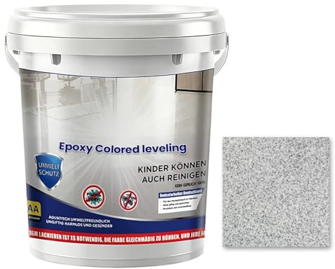 Rivestimento epossidico per pavimenti - Vernice autolivellante effetto marmo altamente lucido, finitura imitazione pietra, vernice per pavimenti in cemento antiscivolo resistente all'usura con sabbia