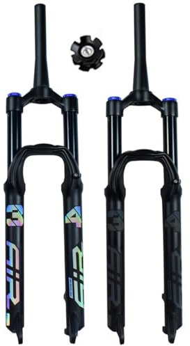 FKXSXAZ 27.5'' 29'' Air Mountain Bike Suspension Fork Front Forks 140mm Travel 1 1/2 Inch Threadless Tapered Steerer Axle QR 9mm Disc Brake Compatible