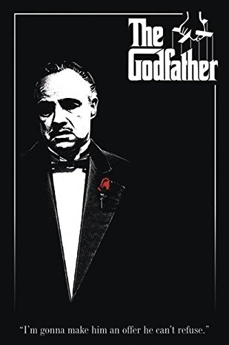 Close Up The Godfather - Der Pate Poster (61 cm x 91,5 cm) + 2 St. schwarze Posterleisten mit Aufhängung