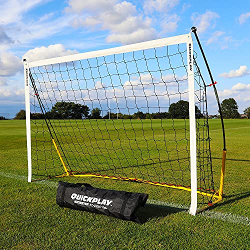 QUICKPLAY KICKSTER 1.8x1.2m Jugend-Fußballtor - Schnell aufbaubares tragbares Fußballnetz für Kinder, Zieltraining & Tor in offizieller Größe für 3v3 - Schnell aufbaubares Gartentor für U6
