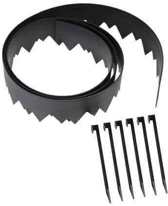 EasyFlex Pound-in Landscape Edging with Anchoring Stakes, 4.5 in. Straight Top Plastic Garden Border, 20 Foot Kit, Black, (3500-20C-3)