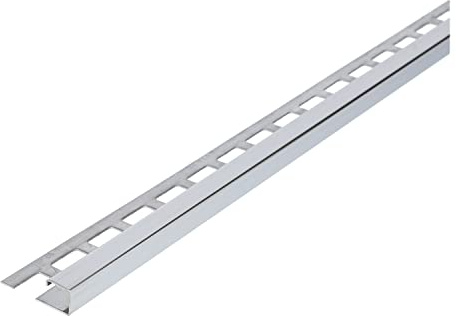 Fliesenschiene, Fliesenprofil, Quadratprofil, Edelstahl (V2A) glänzend, Länge 2,50 m 12,5 mm Höhe 5 Stück Setpreis
