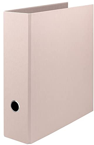 Rössler SOHO Ordner DIN A4 | Ordner A4 breit | Aktenordner | Ringordner breit mit Griffloch | mit Hebelmechanik | 320 x 285 x 85 mm | 1 Stück | Farbe: Rosa | Powder