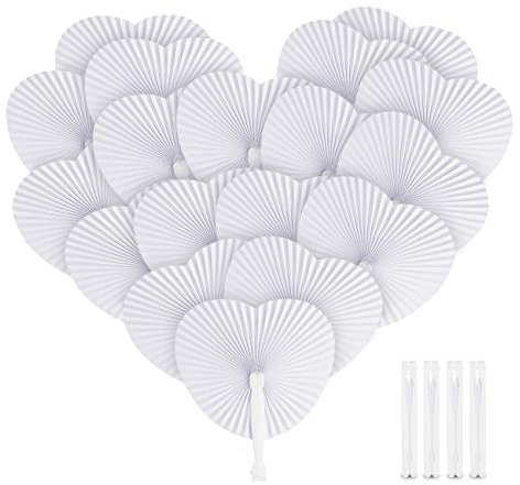 Sweelov - 36 ventagli di ventagli matrimonio, bianchi, pieghevoli, in bambù, per matrimoni e feste