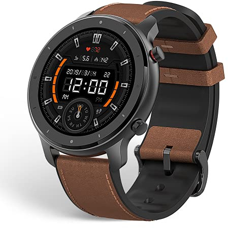 Amazfit Smartwatch GTR 47mm 1,39 Zoll AMOLED Display GPS Fitness Armbanduhr mit 5 ATM wasserdicht, Herzfrequenzüberwachung, Kalorien, Schrittzähler für Herren Damen