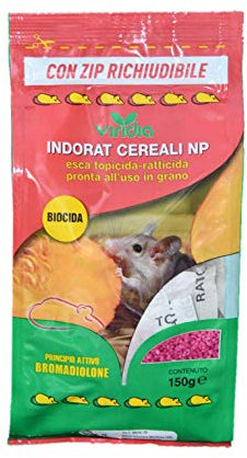 viridia indorat Cereali Veleno per Topi in grani150 gr con Zip richiudibile