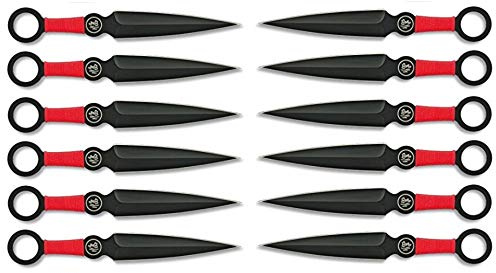 VIKING GEAR 12er Messer-Set Naruto Wurfmesser Throwing Knives - Outdoor Messer mit Etui - Gürtelmesser - Fliegende Pfeile - Kunai -