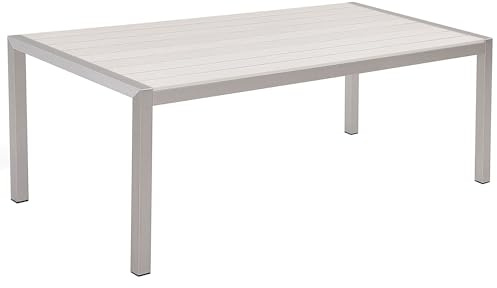 Outdoor Modern Gartentisch 6 Personen Weiß Aluminium 180 x 90 cm Vernio