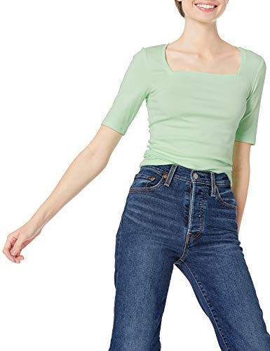 Amazon Essentials Women's Slim-Fit Half Sleeve Square Neck T-Shirt