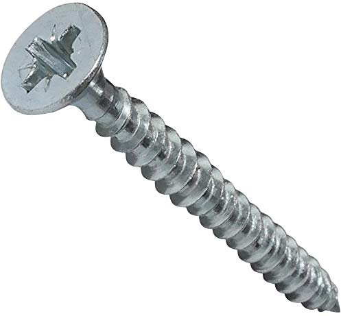 AERZETIX - Lot de 100 Vis à Bois - Ø4x40mm - en Acier Zingué Métal - Tête Fraisée - à Empreinte Cruciforme Pozidriv - Couleur Argent - C44810