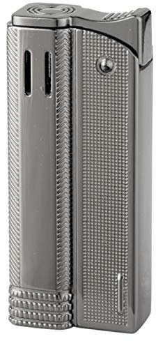 GERMANUS Feuerzeug Jetflame in dunklem Silber für Kerzen