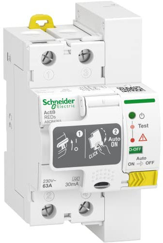 Schneider Electric - Acti9 REDs - interrupteur différentiel - 2P - 63A - 30mA - A - A9CR4263