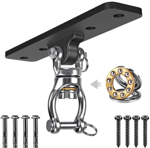 Dolibest Suspension Le Hamac Suspendre la Balançoire Ensemble de Support Pivotant pour Aire de Jeux Intérieur Extérieur Chaise Yoga Corde Sacs de Frappe, Jusqu'à 600lbs