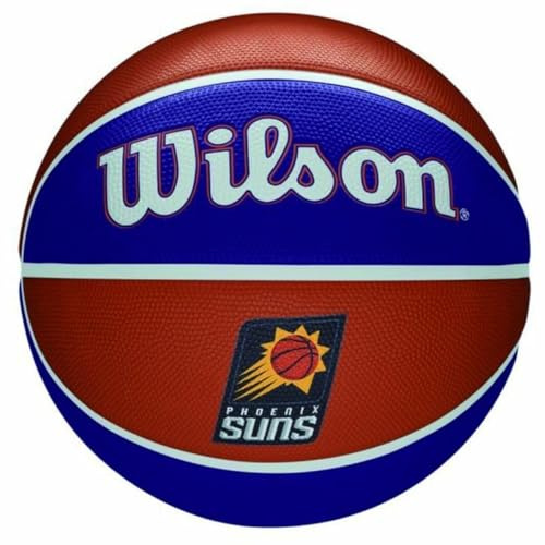 Wilson Pallone da Basket NBA TEAM TRIBUTE BSKT, Utilizzo Outdoor, Gomma, Misura 7, Marrone/Blu (Phoenix Suns)