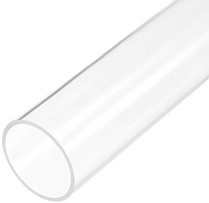 sourcing map Transparent Tuyau Acrylique Rigide 66mm ID x 70mm OD x 305mm 2mm Mur Rond Tube Tuyaux