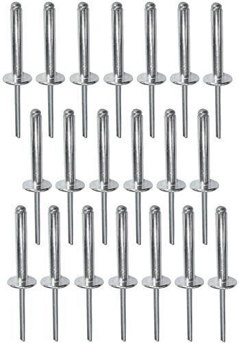 AERZETIX - C48175 - Set di 20 rivetti ciechi Ø5x30mm con testa larga 14mm - DIN 7337 C - rivetto pop a rottura stelo - in alluminio/acciaio