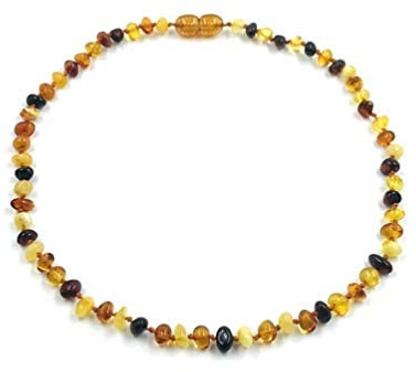Collana in Ambra Naturale(Unisex) - Collana in vera AMBRA DEL BALTICO 33-34cm (multicolore)