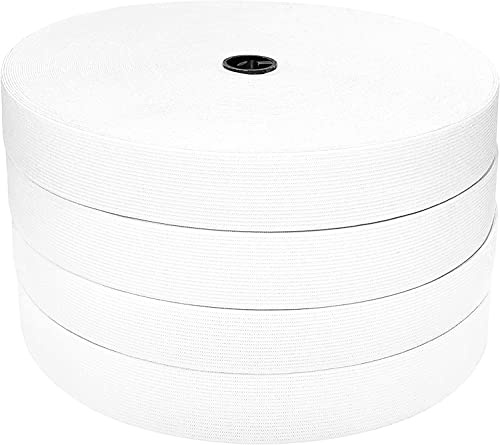 40 Metros de Goma Elástica de Costura, Disponible en Varios Anchos, Cinta Elástica para Coser, Cinta Elástica Ancha, para Coser y Manualidades,para Ropa, (Negro, 2x20mm) (2, BLANCO, 20mm)