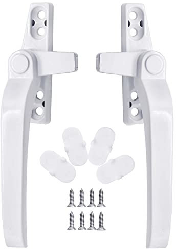 ICEBLUEOR Universal Window Handles, 2 PCS Right/Left Hand Replacement, White Aluminum Handles for UPVC Windows