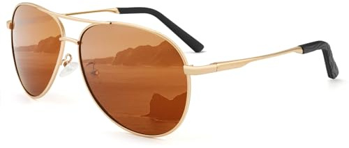 HENGOSEN Pilotenbrille Sonnenbrille Herren Damen Piloten-Polarisiert Sonnenbrille Metallrahmen Unisex Fahren Sonnenbrille mit UV400 Schutz