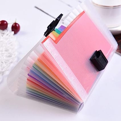 Organisateur de Reçus Extensible,A6 Dossier De Fichiers Extensible con 13 Compartiments Portable Mini Chemises à Documents Format pour Factures Cartes Coupons