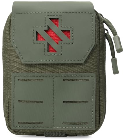 WYNEX Molle IFAK Bolsa de primeros auxilios, bolsa táctica de trauma médico MED EMT Riñonera Pequeño paquete de supervivencia portátil para emergencias con cruz para identificación instantánea para