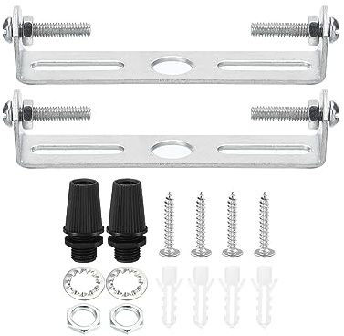 PATIKIL Support de Fixation Plafonnier 80mm 2pcs avec Vis Rondelle Écrou | Lumière Luminaire Montage Support Plaque, Acier Barre Transversale, pour suspensions Mur Lumière
