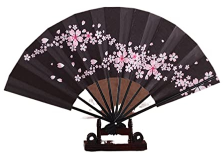 Éventail de Poche en Papier de Riz, Cuisson de Laque, Design imprimé, décoration de la Maison, éventail de Danse à Motifs (Color : Color18, Size : 28cm)