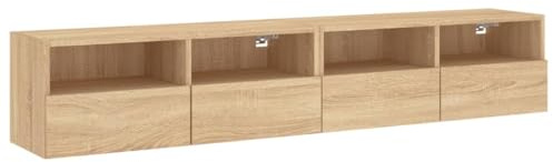 vidaXL Väggmonterad tv-bänk 2 st sonoma-ek 80x30x30 cm konstruerat trä, väggenhet, väggmonterad TV-enhet, väggmonterat skåp, TV-väggenhet, hängskåp