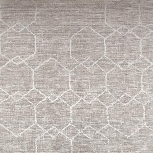 SCHÖNER LEBEN. Vorhangstoff Dekostoff Jacquard Hexagon grau 154cm Breite