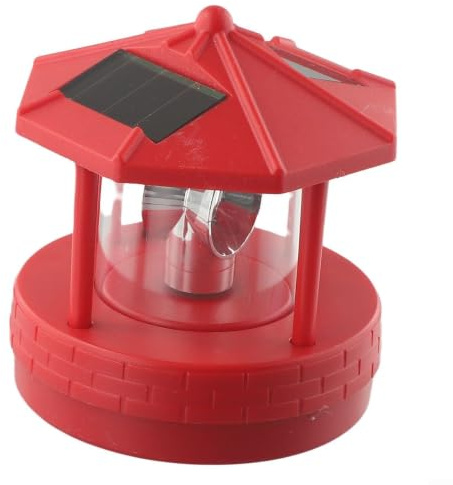 FUBESK Solar-Leuchtturm, 360 Grad drehbar, wasserdicht, Straßenlaterne, Outdoor-Turmlampe, LED-Solar-Leuchtturm, Garten, Rasen, Licht für Garten, Rasen, Terrasse und Hof (rot), 21J7IET5J4943SJC0VPE9P