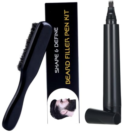 Healeved 1satz Beard Styling Teiliges Mit Bartstift Und Wildschweinborstenpinsel Für Präzise Bartformung Leicht Und Tragbar Für Männer Mit Farbvariationen Für Natürlichen Haarton