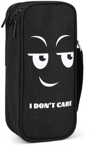 Wzone Federmäppchen Großer Kapazität mit Organizer 5 Fach für Jungen Mädchen, Pencil Case Schreibtisch Organizer Schule & Büro Studentin, I Don't Care