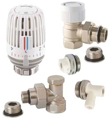 SOMATHERM FOR YOU, 601521908, Kit con cabeza termostática VT0,2, 2 soportes universales completos 3/8 (12x17) o 1/2 (15x21), Conexión universal, Accesorios para Radiador