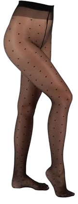Camano Damen Strumpfhose ouvert crotchless 20 DEN Punktmuster Matter Effekt 1er Pack XL black