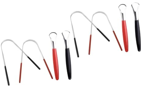 Healvian 2 Set Raschietto Per Lingua Raschietto Lingua Durevole Pulitore Lingua Pulisci Lingua Per Bambini Kit Raschietto Lingua Pulitore Orale Strumento Per Raschiare La Lingua 4 Pezzi * 2