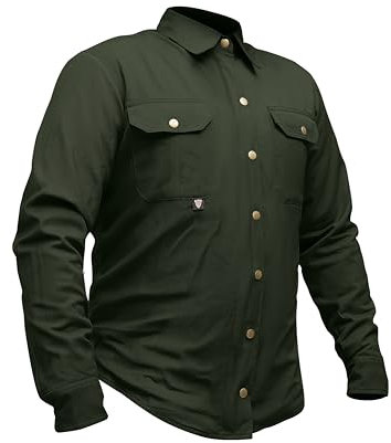 GREAT BIKERS GEAR – Herren-Motorradhemd, komplett verstärkt mit schützendem Aramid-Futter, Motorradbekleidung mit kostenlosen CE-Protektoren