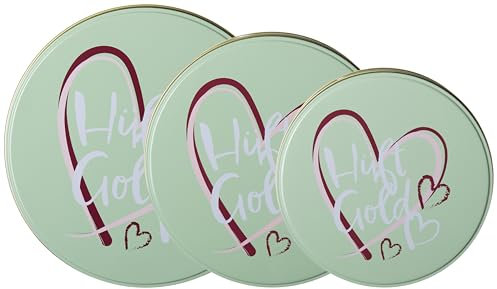 Brandsseller 3er Set Keksdose Hüftgold Weihnachtsdose Plätzchendose Gebäckdose Aufbewahrungsdose Metall