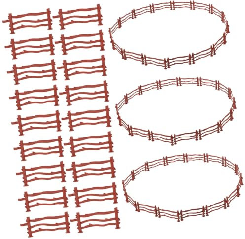 ifundom 100Pcs Toy Fence Model Mini Farm Fencing Accessories for Kids Role Play Garden Decoration Simulation Fence with Buckle Connection for Diy Landscape Scene