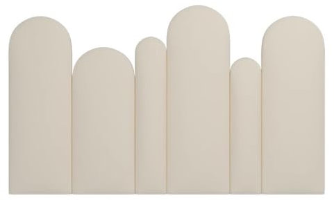 XILYZMO Bett Kopfteil Wandpolster, 3D Selbstklebend Gepolstert, Wandmontiertes Kopfteil Schalldichte Paneele, Antikollisions- Dekoratives Schutzpaneel Für Wanddekoration(Nicht-gerade Weiss,200x90cm)