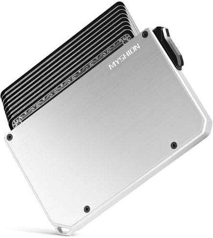 MYSHION Kartenetui Herren I Kartenhalter Herren I Kreditkartenetui Geldbeutel Herren für 8 Karten I Slim Wallet mit Geldklammer I Geldbörse I Portmonee I RFID Schutz I Black