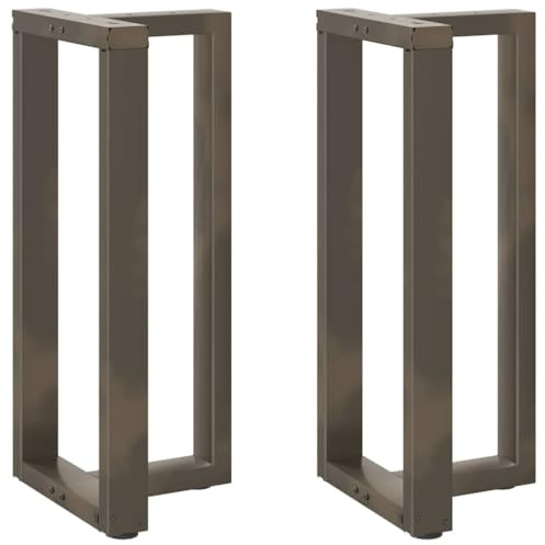 vidaXL Pieds de Table de Bar en Forme de T, 2 pièces, Noir, 50 x 35 x (90-91) cm, Acier