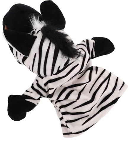 JUMPLAWN Kinderhandpuppe Zebra Weicher Plüsch Mit Offenem Mund Fingerfreundliche Handpuppe Für Kleinkinder Interaktives Lernspielzeug Und Puppentheater Für Familie Und Kindergarten