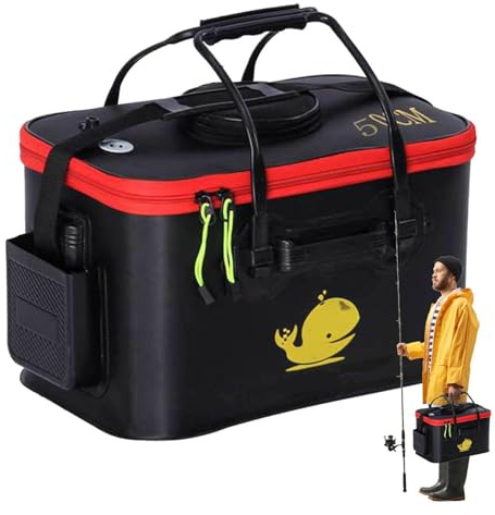 Eva Fiskeväska, levande fiskbehållare – Camping Eva Fishing Container, vikbar – och tillbehör, förvaring av fiskedrag, fiskpåse för hushållsrengöringsverktyg med andningsbar