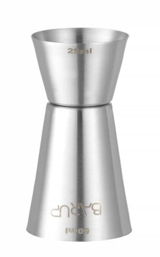 HENDI Jigger doble 25/50ml, BarUp, vaso medidor de cócteles, medidor dosificador de barra, barman, bar, bebidas, cocktails, ø43x(H)85mm, acero inoxidable (Paquete de 10)