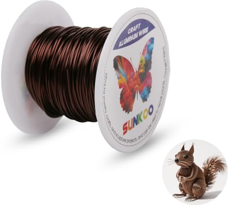 Sunkoo 20 Gauge 0,8 mm hantverkstråd i brons ,98,4 fot böjbar tråd för smyckestillverkning, skulptering, floristry, armatur, omslags- och modelleringsprojekt