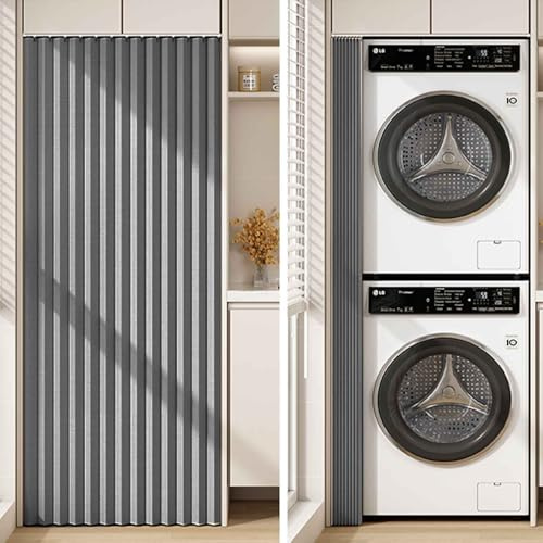 YWQJL Cortinas de Gabinete,con Rieles Deslizantes Cortinas de Armario Cocina Impermeables Cortinas Multifuncionales Cortina de Gabinete de Zapatos(4,W*H/80 * 90cm)